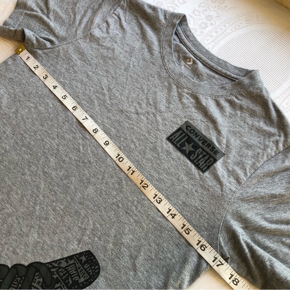 Converse Gray T-Shirt Logo Graphics Boys Size L Short Sleeves Casual-Fit Top - Picture 10 of 15